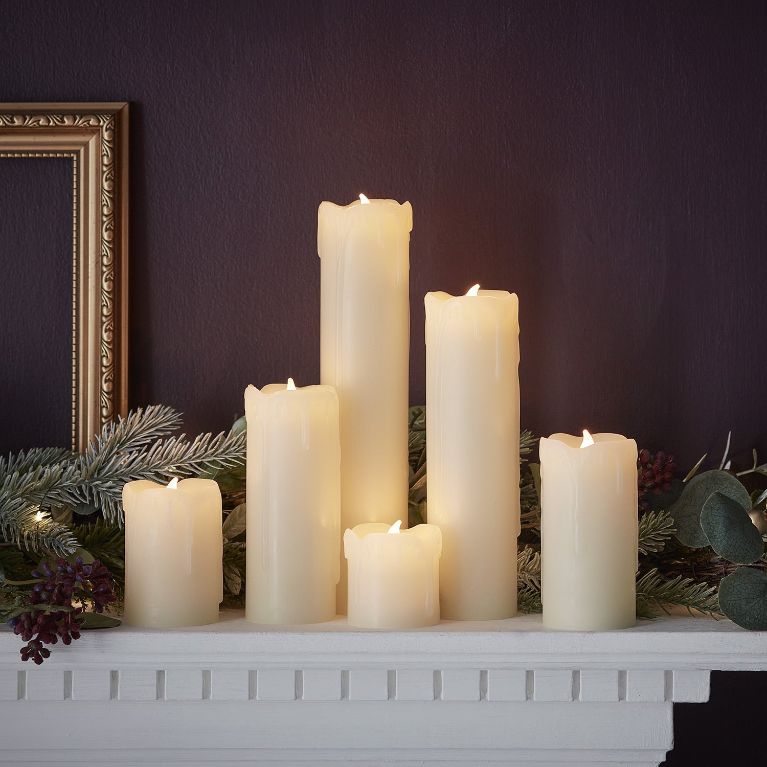 6 Bougies Cierges LED Effet Cire Fondu